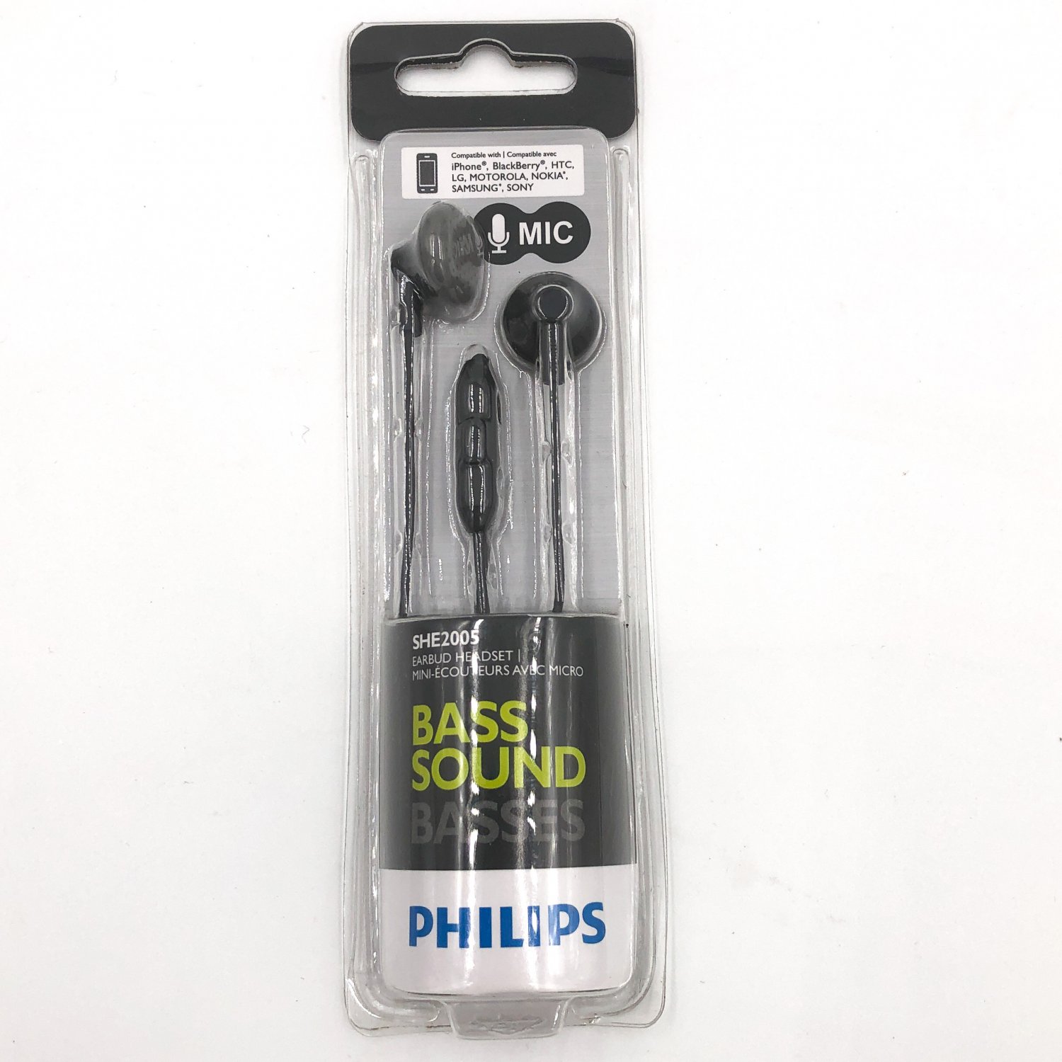 Philips Bass Sound Earbuds In-Ear Headphones Black