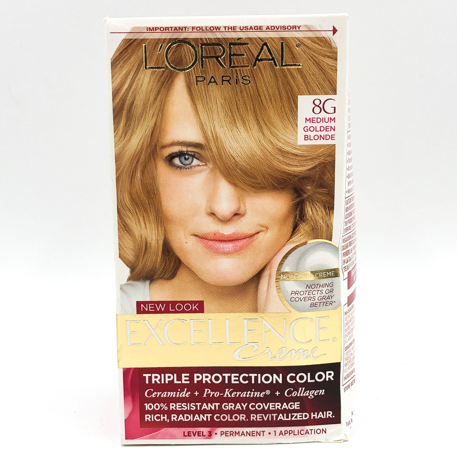 Loreal Paris Excellence Creme Hair Color Dye 8g Medium Golden Blonde