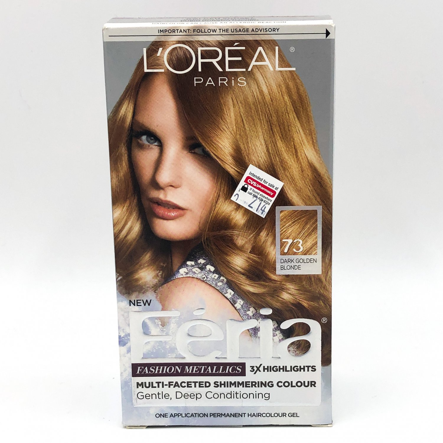 Loreal Feria Fashion Metallics Hair Color 73 Dark Golden Blonde