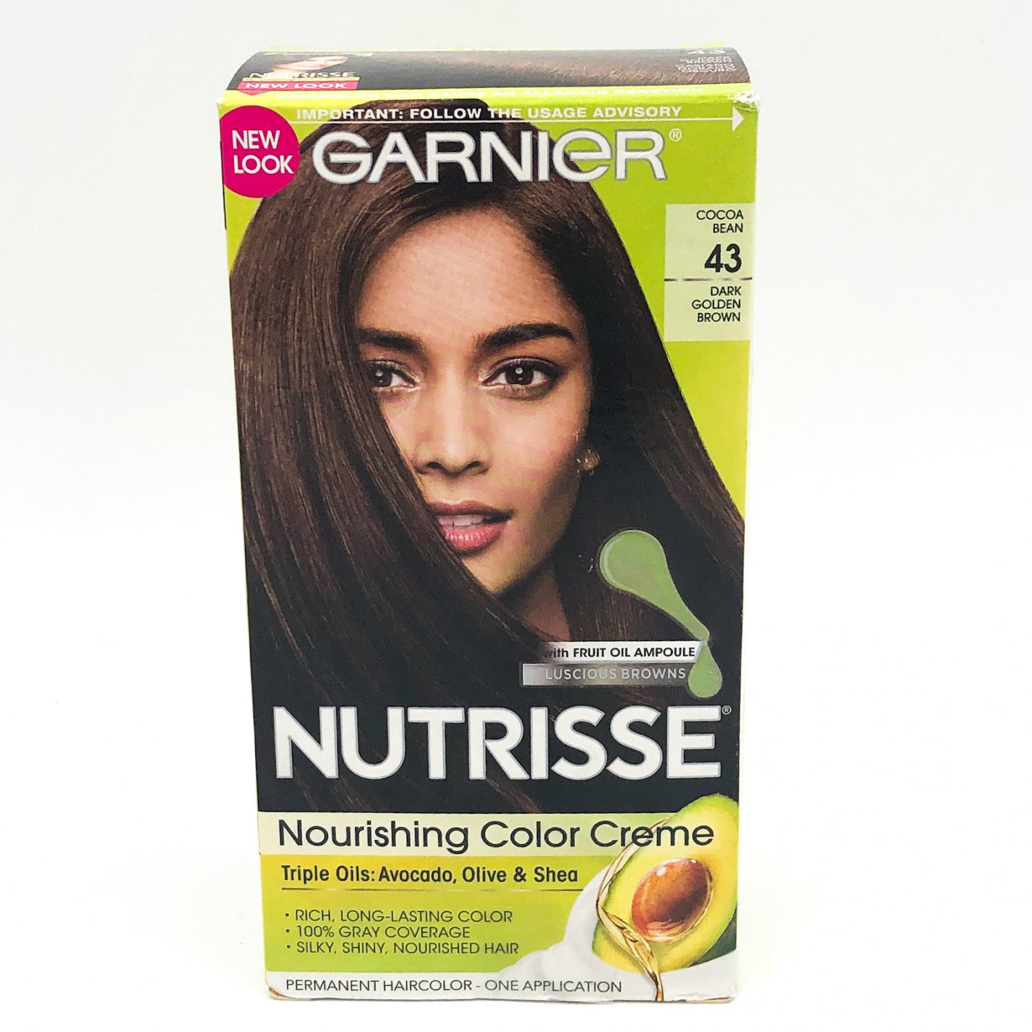 Garnier Nutrisse Hair Color Kit 43 Cocoa Bean dark golden brown