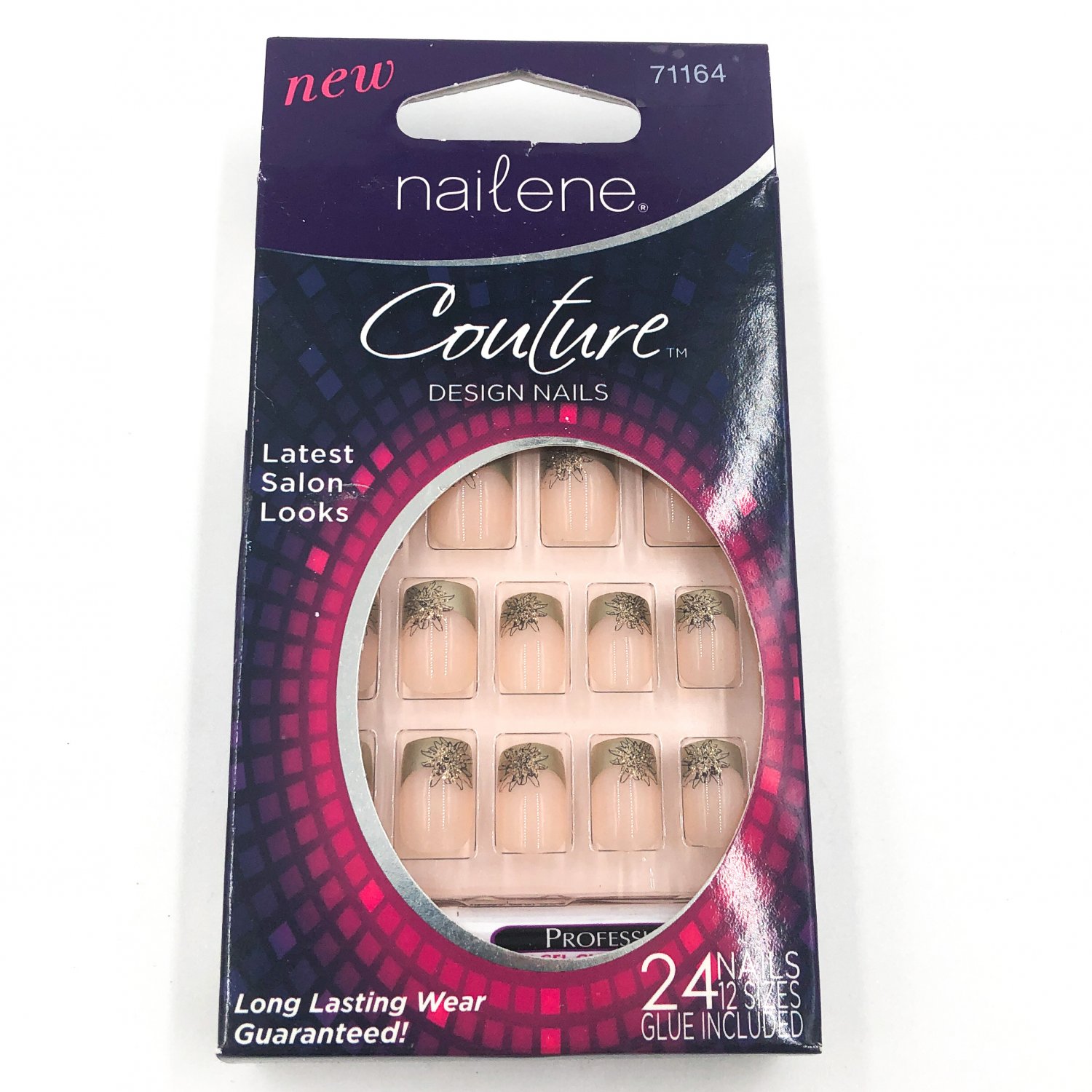 Nailene Couture Designer Nails Kit 71164 Gold Floral French
