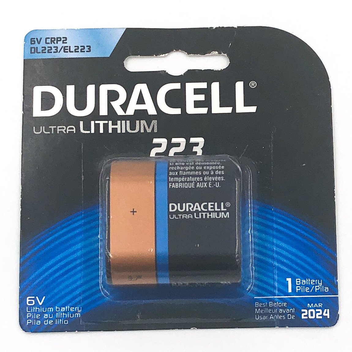 Duracell 223 Ultra Photo Battery 6 Volt