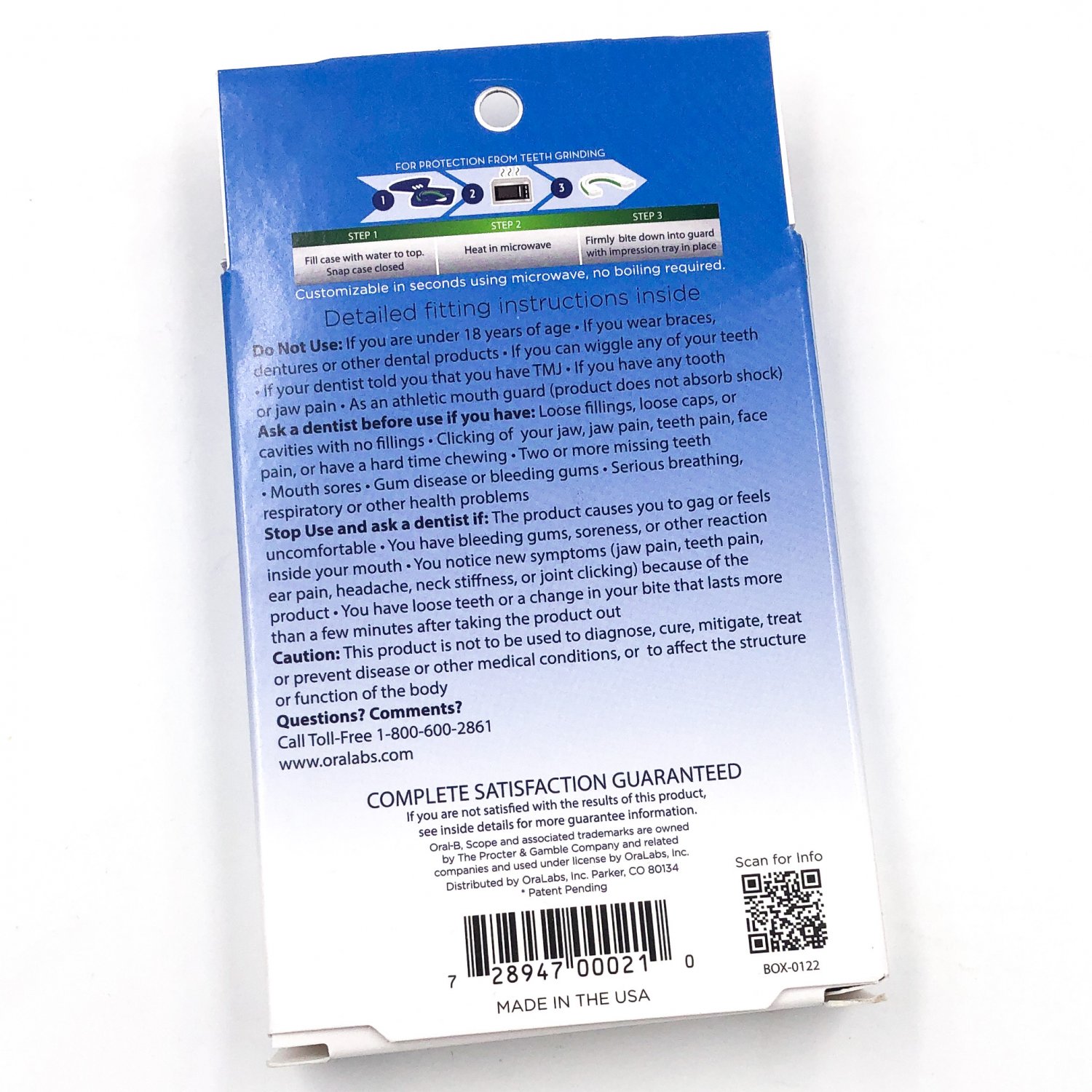 OralB Nighttime Dental Guard Professional Thin Fit