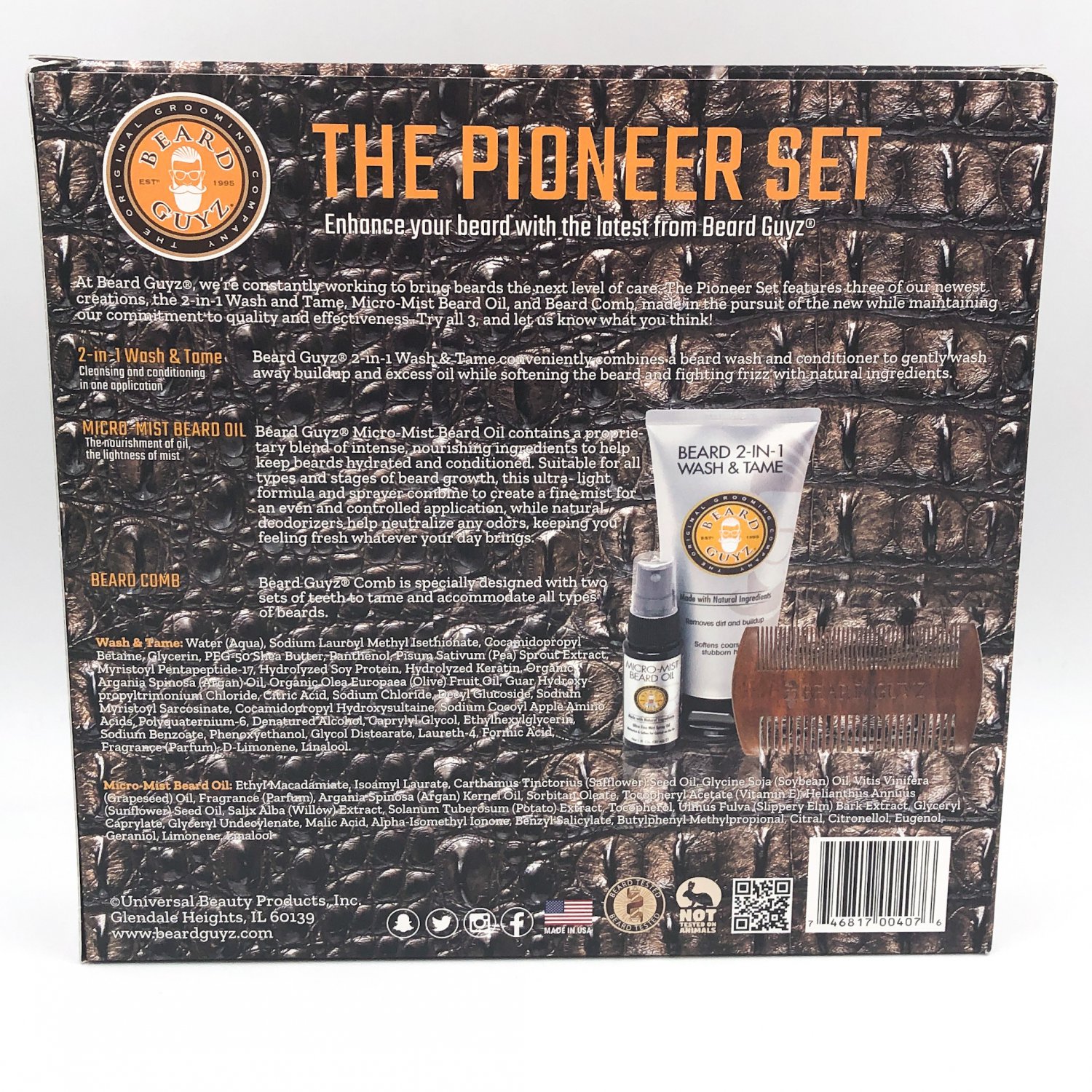Beard Guyz The Pioneer Set Wash Oil & Comb