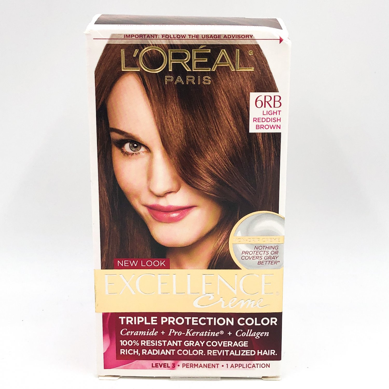 L'Oreal Paris Excellence Creme Hair Color Dye 6RB Light Reddish Brown