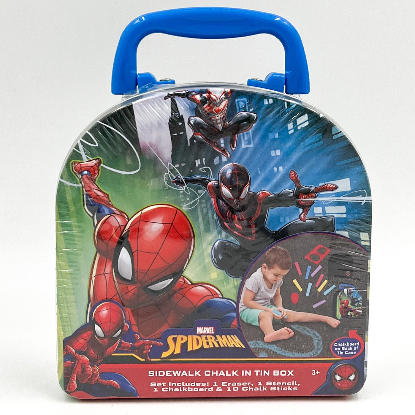 Marvel Spider-Man Sidewalk Chalk in Tin Box Set