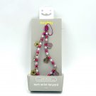 heyday Tech Wrist Lanyard Gold & Pink Flowers