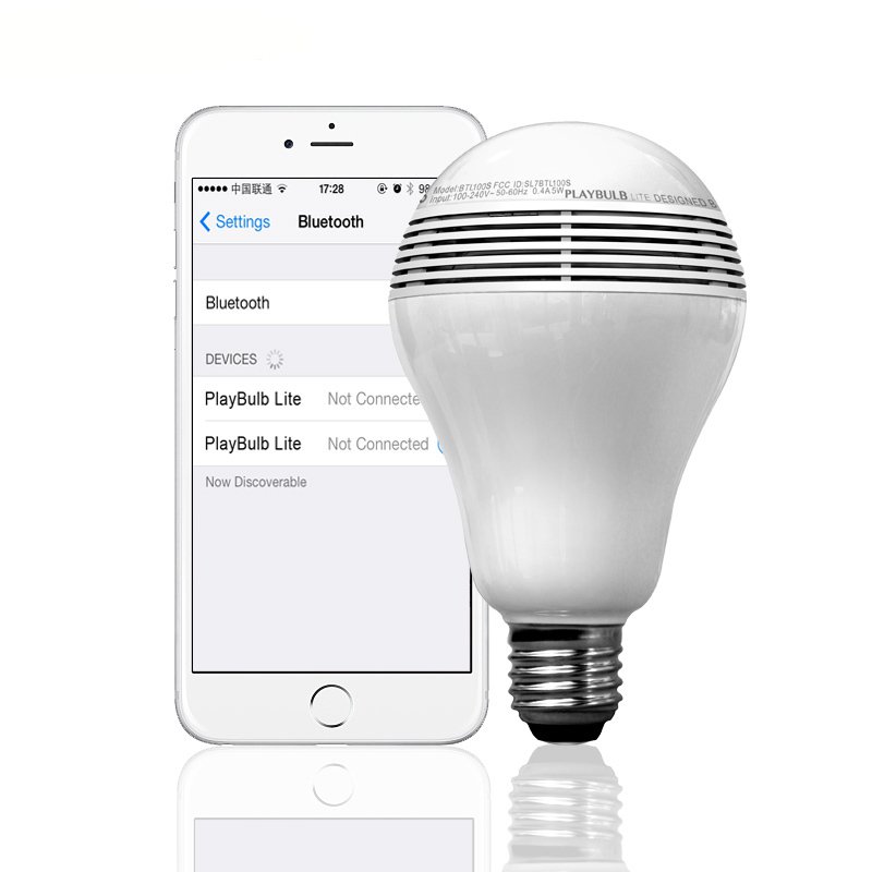 MIPOW Playbulb Lite Wireless Remote Control Bluetooth Speaker LED Smart Music Light Bulb