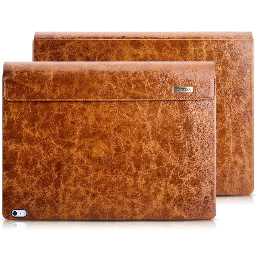 Microsoft Surface Book 2 13.5" Case, icarer Oil Wax Retro Genuine Leather Detachable Case