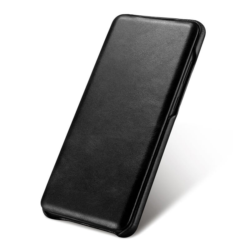 iCarer Samsung Galaxy S20+ 6.7" Vintage Series Genuine Leather Folio Flip Case -Black