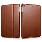 iCarer iPad Mini 5 2019 leather case, Tri-foldable Smart Wake Up/sleep Folio Flip Case (Brown)