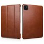 iCarer iPad Pro 11" 2020 Genuine Leather Tri-fold Stand Smart Folio Flip Case Cover (Brown)
