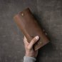 Distressed Portable Vintage Genuine Leather Mechanical Wrist Watch Organizer Bag - Dark Coffee
