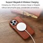 iCarer iPhone 14 Pro 6.1" Genuine Leather Magnetic Closure MagSafe Card Slot Protective Flip Case
