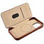 iCarer iPhone 14 Pro 6.1" Genuine Leather Magnetic Closure MagSafe Card Slot Protective Flip Case