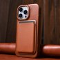 iCarer iPhone 14 Pro 6.1" Genuine Leather Magnetic Closure MagSafe Card Slot Protective Flip Case