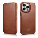 iCarer iPhone 14 Pro Max 6.7" Leather Magnetic Closure MagSafe Card Slot Protective Flip Case