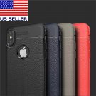 Soft TPU Litchi Leather Texture Phone Case For iPhone X- Blue Color