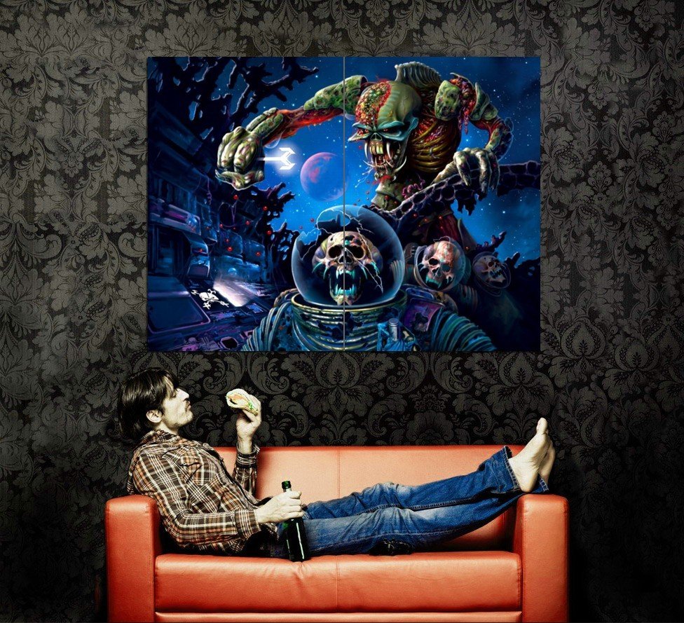 Space Suit Zombie Skulls Horror Art Huge 47x35 Print POSTER