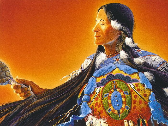 Native American Turtle Shaman Art Indians 32x24 POSTER