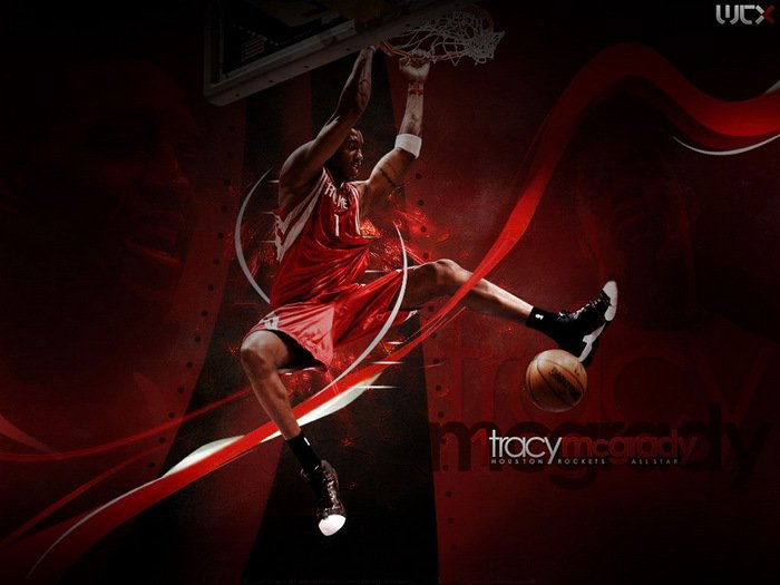 Tracy McGrady Dunk Rockets NBA 32x24 Print Poster