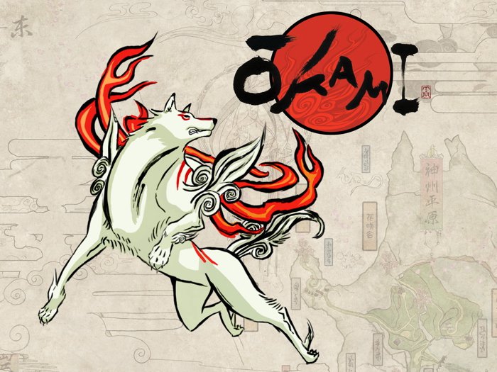 Okami Wolf Spirit Japanese Art Game 32x24 Print Poster