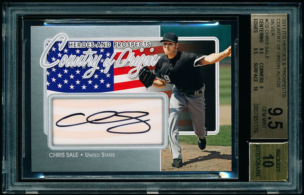 Bgs 9.5~ 40~au~lp~rc~chris Sale 2011 Itg Prospects Silver Rookie Auto 