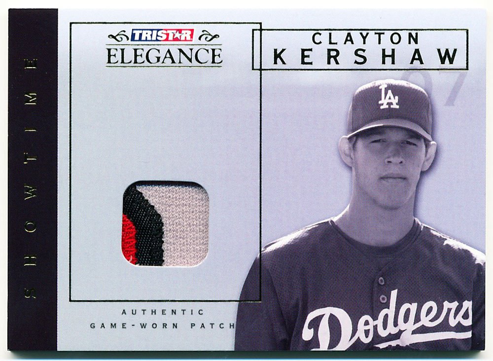 PATCH~RC~CLAYTON KERSHAW 2007 TriStar Elegance Showtime_ROOKIE JERSEY ...