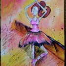 "Faceless Ballerina" 2015, Acrylics, Original Painting, Flat Panel Canvas 9x12