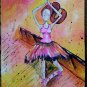 "Faceless Ballerina" 2015, Acrylics, Original Painting, Flat Panel Canvas 9x12