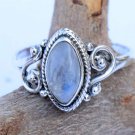 Rainbow moonstone ring 925 Sterling silver ring