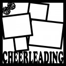 Cheerleading Pom Pom Theme. Pre-made 12x12 Scrapbook Layout Page Overlays