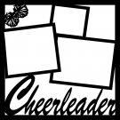 Cheerleader Theme. Pre-made 12x12 Scrapbook Layout Page Overlays