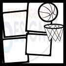 12x12 Photo Basketball Template Scrapbook Overlay