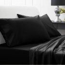 500 Thread Count 100% Egyptian cotton 4piece Sheet Set Solid ( Full XL , Black
