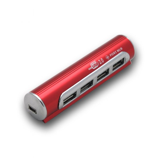4 Port High Speed 480MBps Mini Pocket Size USB Hub (#HU52)