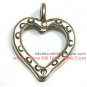 5 Small Printed Heart Charms 15mm by I Love Hill Tribe Silver