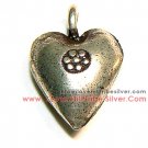 5 Heart with Tribal Printed Charms by I Love Hill Tribe Silver