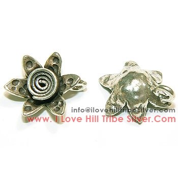 5 Small Flower Charms By I Love Hill Tribe Silver