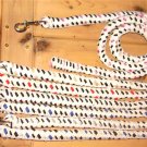 7' Soft Cotton Lead Horse Tack  Fun Colors  White/Blue/Black
