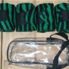 Horse Leg polo Wraps 4 Horse Tack GREEN ZEBRA  with case