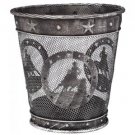 Western Decor Waste Basket Horse Tough-1 Barrel Horse Silver/black