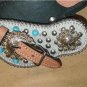 Silver Royal Western Spur Straps Hair On Turquoise Silver Ladies Medium