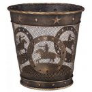 Western Decor Waste Basket Horse Shooter Cowboy Broze/black Tough-1