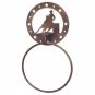 Western Bathroom Decor Towel Ring Holder Barrel Horse Bronze/black Tough-1