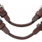 One Pair Bit converter straps Soft Dark Oil Rolled Leather Horse Tack Tough-1