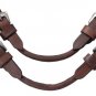 One Pair Bit converter straps Soft Dark Oil Rolled Leather Horse Tack Tough-1