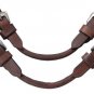 One Pair Bit converter straps Soft Dark Oil Rolled Leather Horse Tack Tough-1