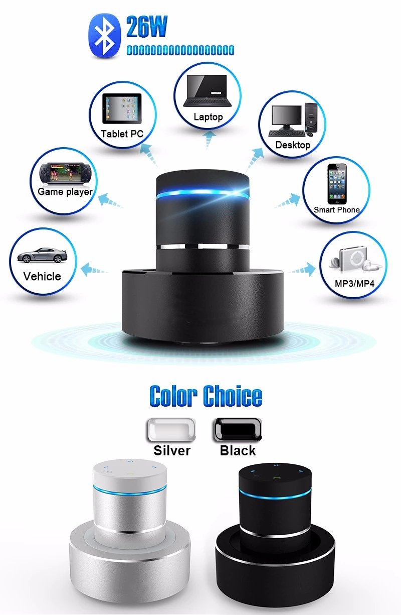 Vibration Bluetooth Speaker NFC Touch HIFI Subwoofer ( silver )