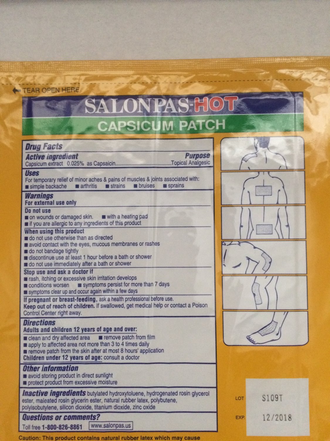 HISAMITSU Salonpas Hot Capsicum Patch, 50 Count